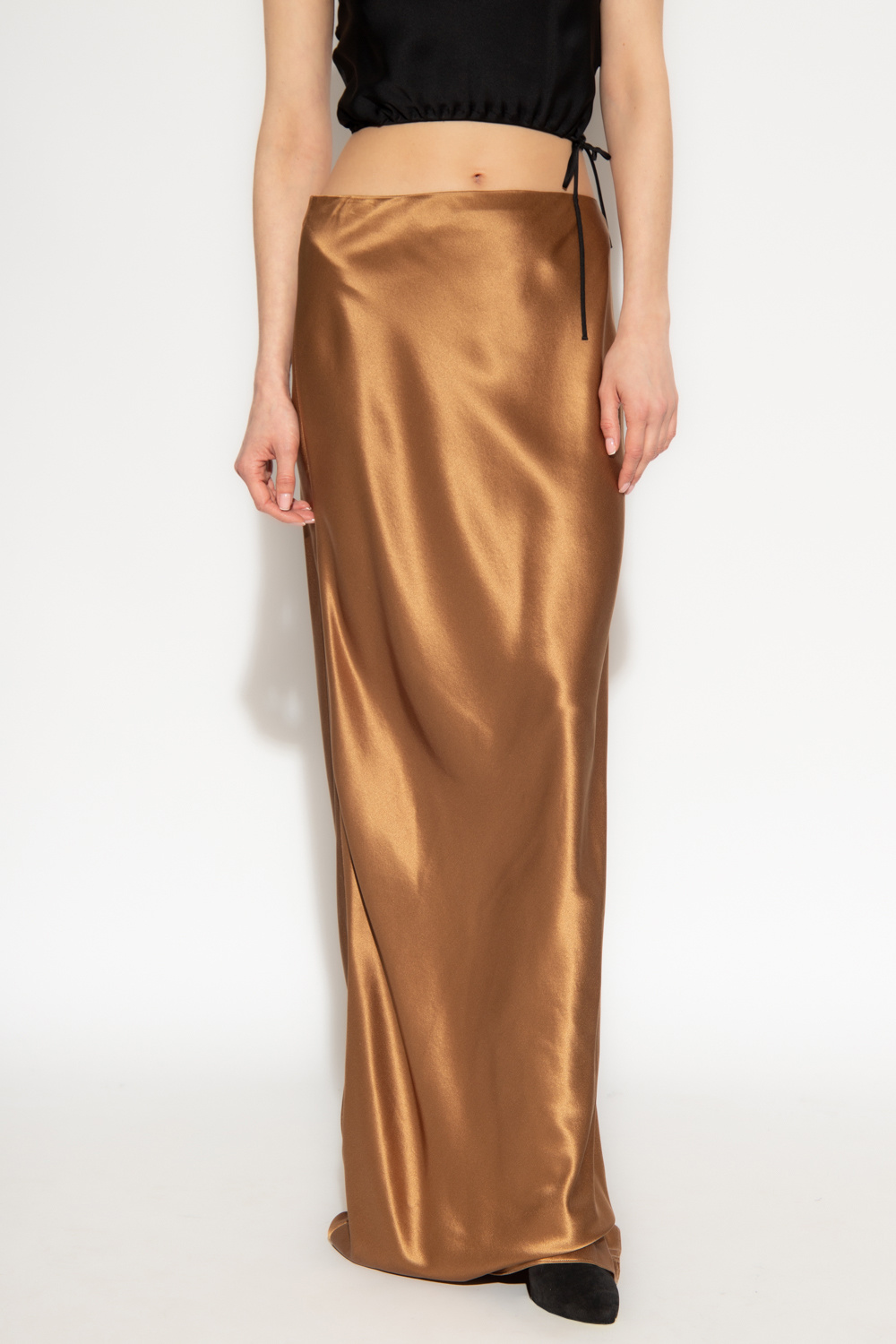 スカート SAINT LAURENT Brown Silk Skirt Saint Laurent Silk satin slip skirt Saint Laurent